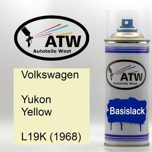 Volkswagen, Yukon Yellow, L19K (1968): 400ml Sprühdose, von ATW Autoteile West.